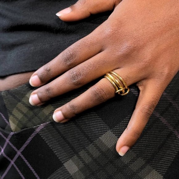 Jewelry - Silver Trio Statement Ring Stainless Steel Tarnish Free